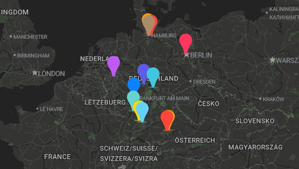 Map of company locations