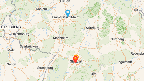 Map of company locations