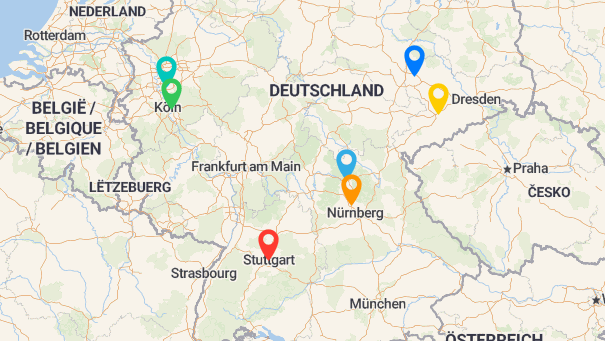 Map of company locations