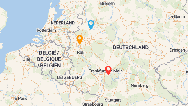 Map of company locations
