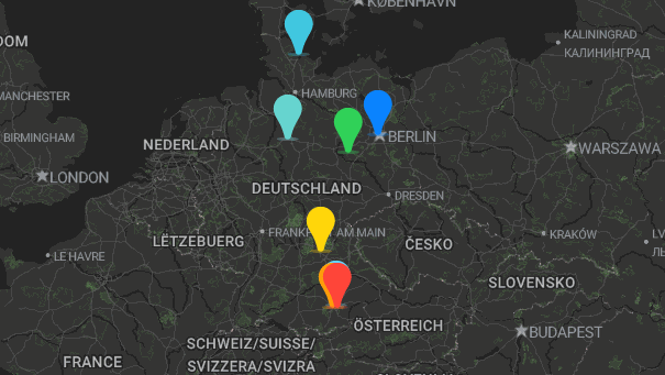 Map of company locations