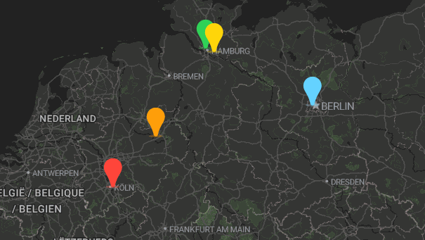 Map of company locations