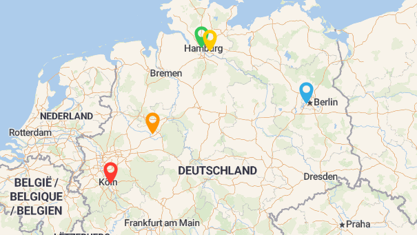 Map of company locations