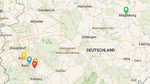 Map of company locations