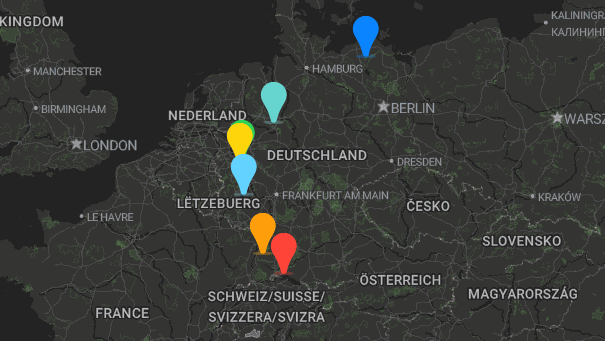 Map of company locations