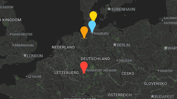 Map of company locations