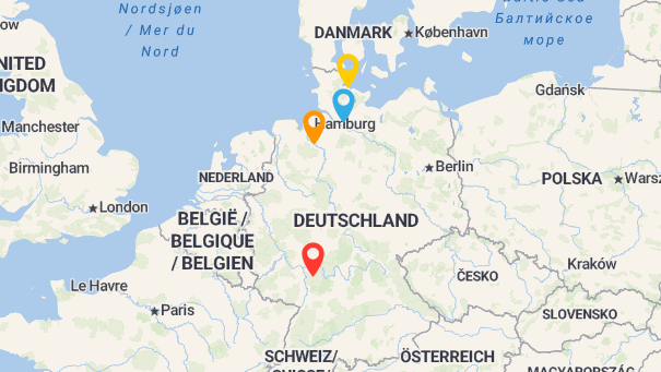 Map of company locations