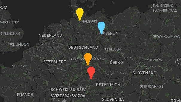 Map of company locations
