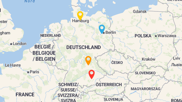 Map of company locations