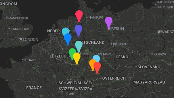 Map of company locations