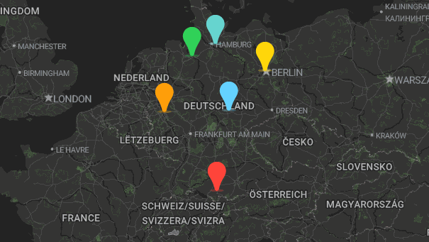 Map of company locations