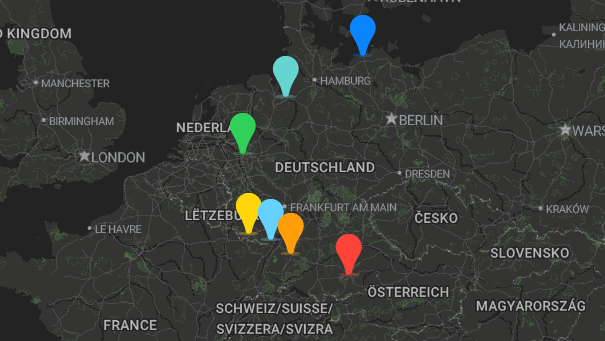 Map of company locations