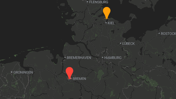 Map of company locations