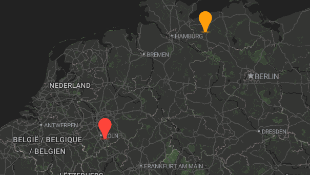 Map of company locations
