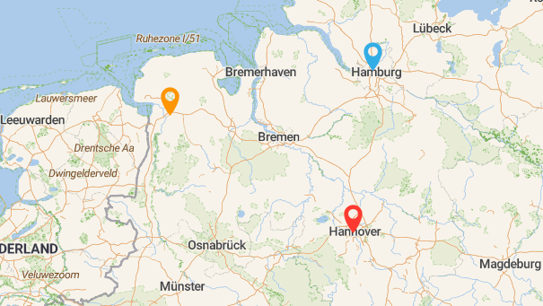 Map of company locations