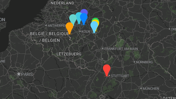 Map of company locations