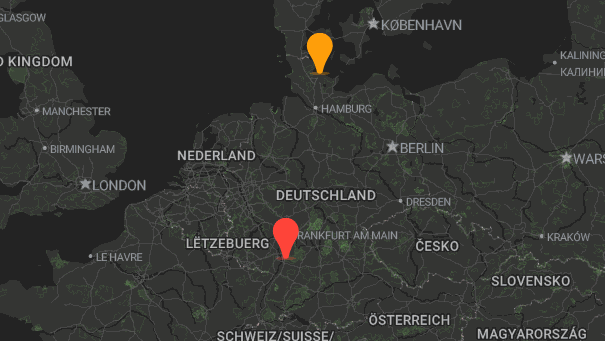 Map of company locations