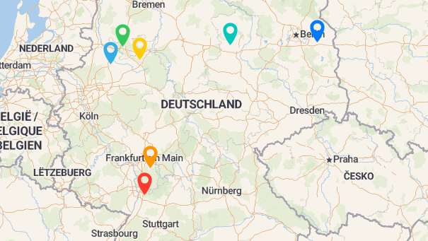 Map of company locations