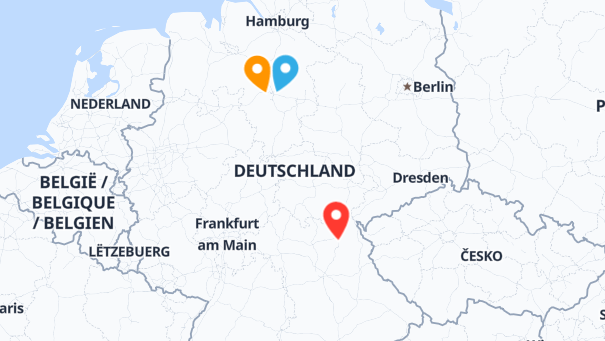 Map of company locations
