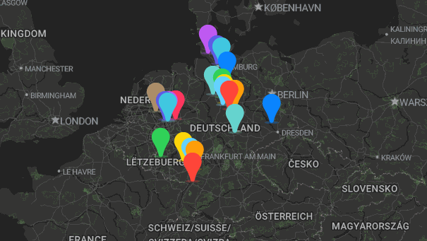 Map of company locations
