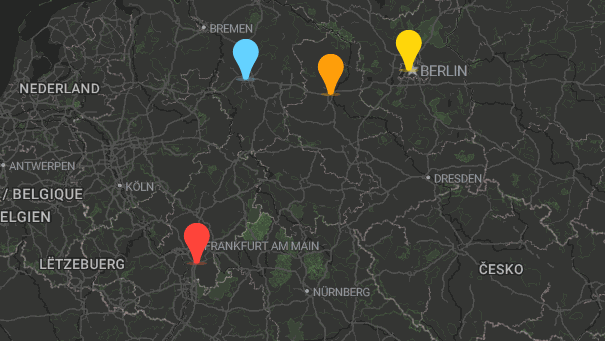Map of company locations