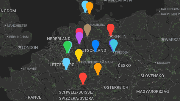 Map of company locations