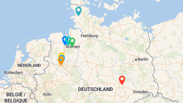 Map of company locations