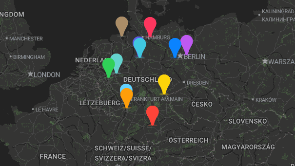 Map of company locations