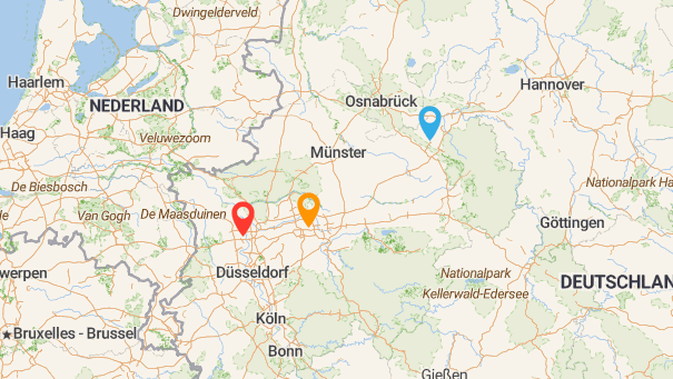 Map of company locations