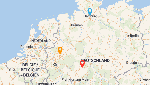 Map of company locations