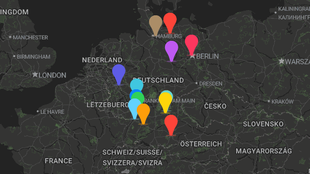 Map of company locations
