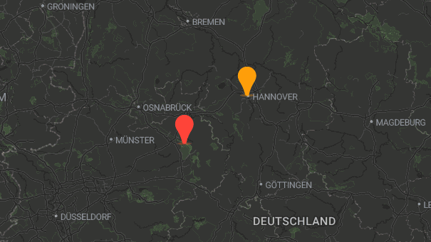 Map of company locations