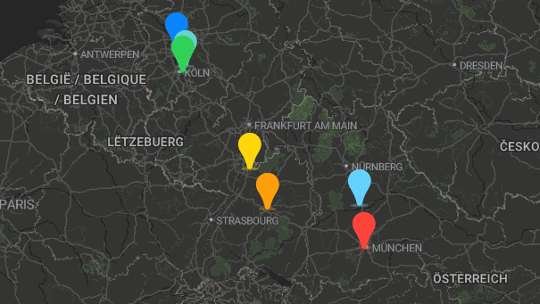 Map of company locations