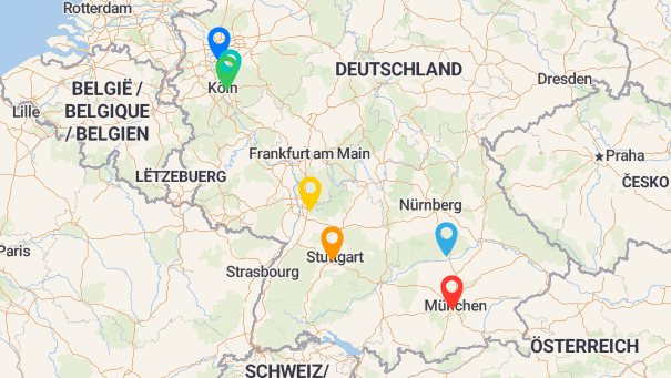 Map of company locations