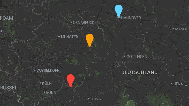 Map of company locations