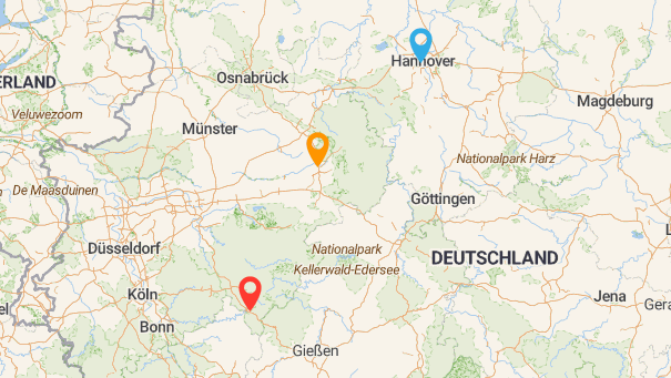 Map of company locations