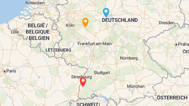 Map of company locations