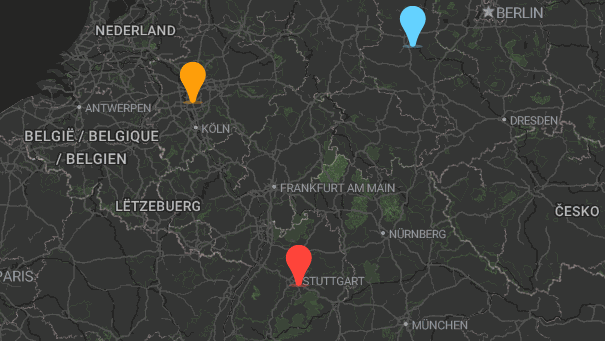 Map of company locations