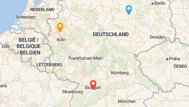 Map of company locations
