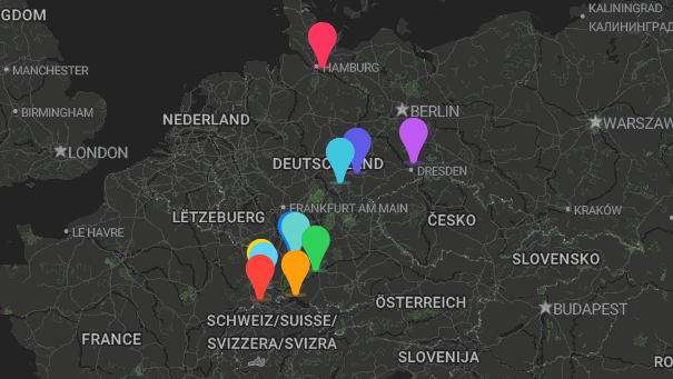 Map of company locations