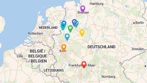 Map of company locations