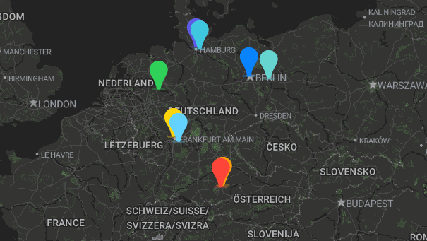 Map of company locations