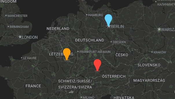 Map of company locations