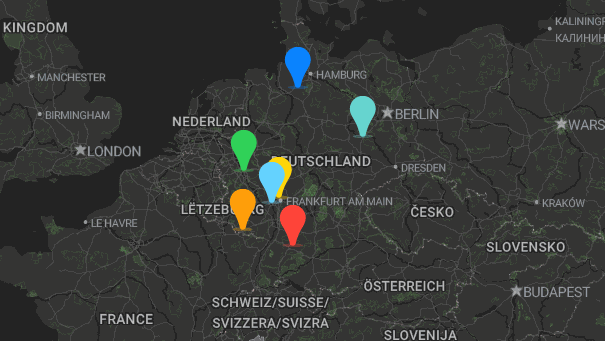 Map of company locations