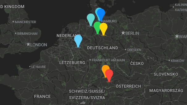 Map of company locations