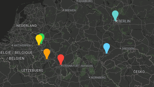 Map of company locations