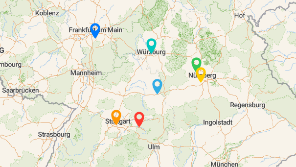 Map of company locations