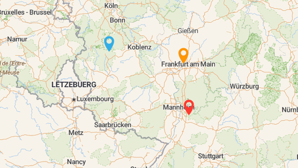 Map of company locations