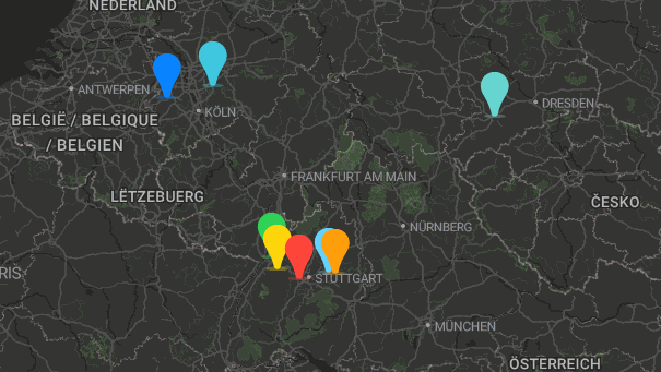 Map of company locations