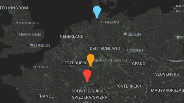 Map of company locations